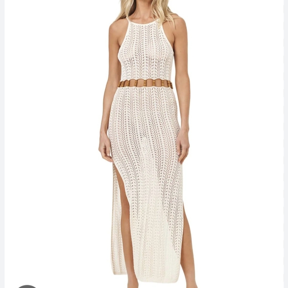 l*space White Crochet Maxi Dress